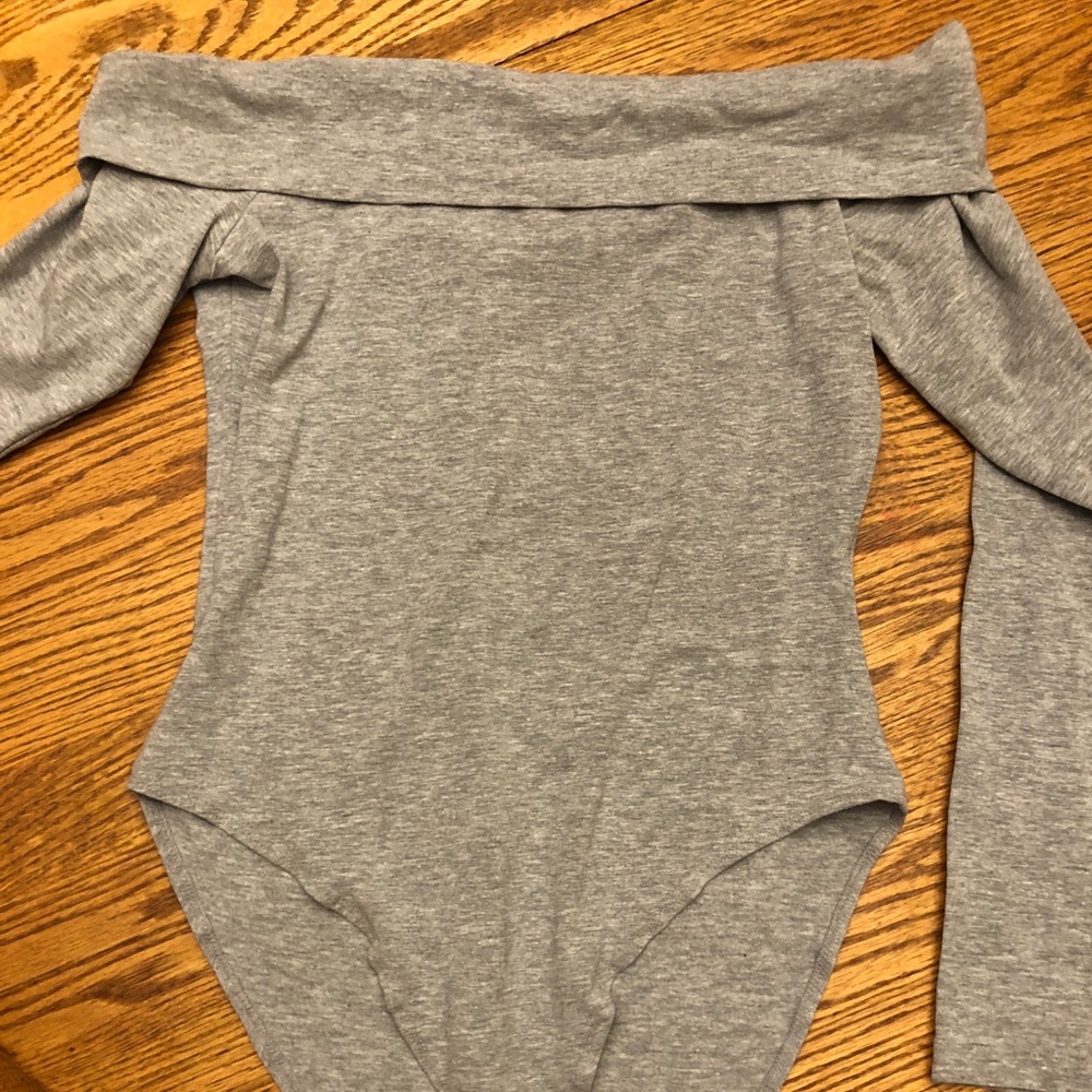 Forever 21 Grey Off the Shoulder Bodysuit - Large